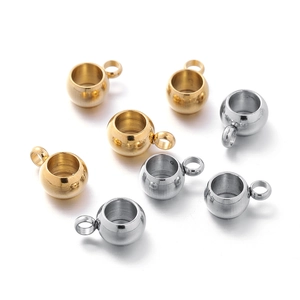 Perles 6mm en acier inoxydable avec boucle latérale pour bijoux DIY en or et argent