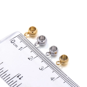 Perles d'espacement de 6mm en acier inoxydable avec boucles pour bijoux DIY or et argent