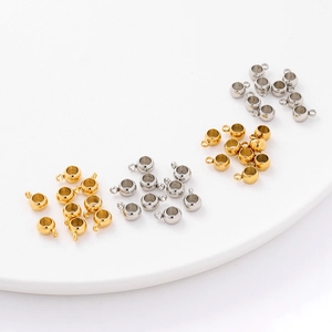 Perles d'espacement en acier inoxydable de 6mm avec anneau pour création de bijoux