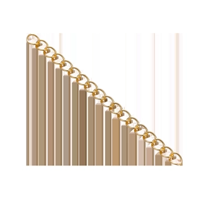 Detalle de eslabones de cadena chapados en oro de 18K para collares y pulseras