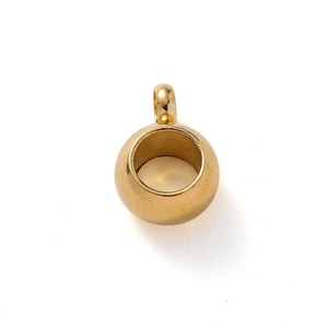 Détail d'une perle intercalaire 6mm en acier inoxydable doré avec anneau pour bijoux DIY
