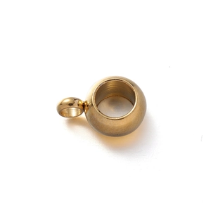 Perle en acier inoxydable doré 6mm avec boucle pour bijoux DIY et breloques de bracelet