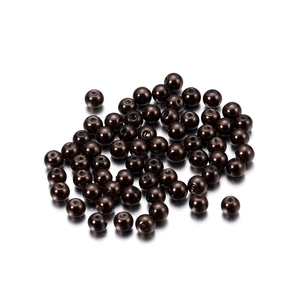 Macro view of 4mm dark bronze glass pearl beads with center holes for DIY jewelry