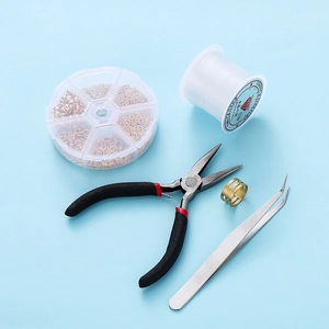 Kit de fabricación de joyas DIY en oro de 18K con herramientas, fornituras y cordón