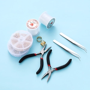 Kit completo de 10 piezas para hacer joyas DIY con alicates, pinzas e hilos elásticos