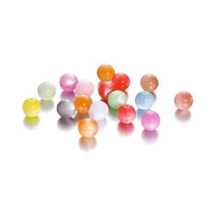 Mix of colorful resin beads with cat-eye effect for DIY jewelry and necklaces