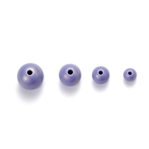 Detail view of purple matte round beads in four sizes for DIY jewelry making