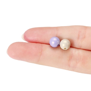 Macaron acrylic pearlescent round beads for DIY jewelry with straight hole design