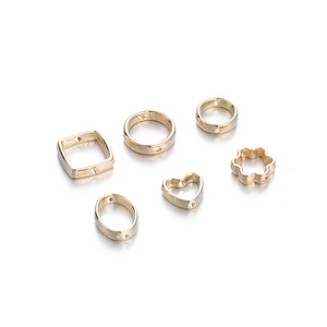 Diverse DIY-sieraden frame kralen in hart-, bloem- en geometrische vormen, verguld
