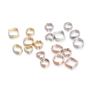 Assortiment CCB hart- en bloemvormige kralenframes voor DIY sieraden in drie metaalkleuren