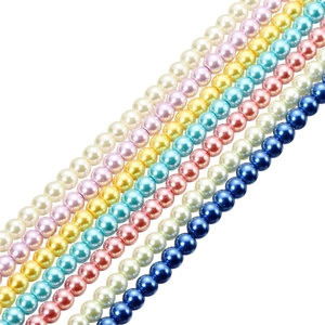 Multi Color Glass Faux Artificial Pearl Round Loose Beads For DIY Handmade Jewelry Necklace Bracelet Making Crafts 4mm 6mm 8mm