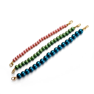 Colorful 4mm glass pearl beads chain with gold lobster clasps for DIY jewelry making