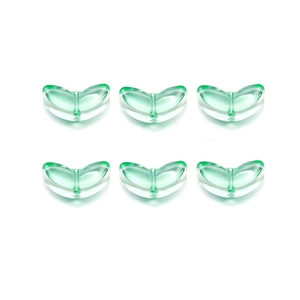 Translucent green glass trumpet flower beads for DIY necklace and bracelet crafting