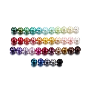 Colorful polished imitation pearl beads with straight holes for DIY jewelry making