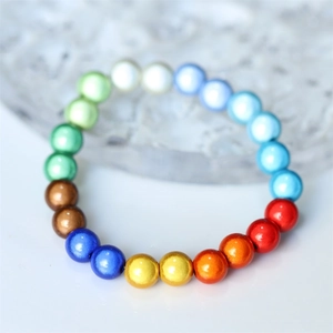 Perline arcobaleno lucide per gioielli fai da te e accessori per catenine cellulari
