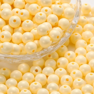 8mm-12mm macaron cream acrylic pearl round beads with holes for DIY jewelry making