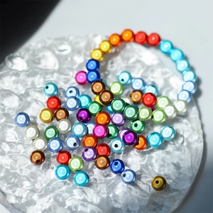 Perline Laser Riflettenti Colorate per Creazione Gioielli Fai da Te in Resina Acrilica Tonde con Foro Passante per Bracciale Collana