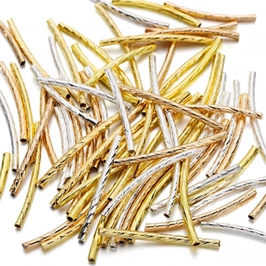 Perle a Tubo Curvo a Spirale in Rame Galvanizzato Tubo Cavo Strutturato per Creazione di Gioielli Fai da Te Bracciali Collane