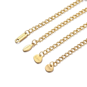 7cm golden stainless steel extension chains for necklaces with various shaped charms