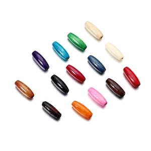 Colorful oval maple wood beads with 2.5mm hole for DIY handmade jewelry and curtains