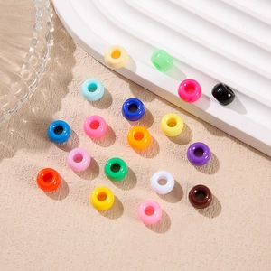 Colorful acrylic barrel beads for DIY jewelry making in a diverse vibrant assortment