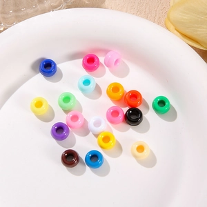 Colorful acrylic large hole barrel beads for DIY handmade necklace and bracelet jewelry