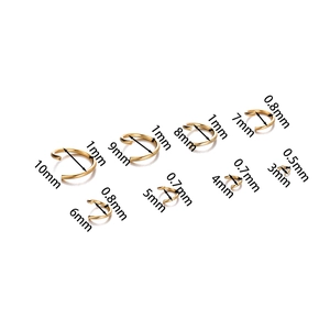 Set di anellini aperti in acciaio inossidabile dorato 304 da 3mm a 10mm per gioielli