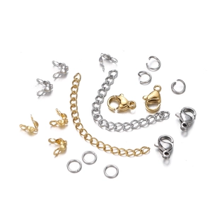 DIY Schmuckset mit Edelstahl Karabinerverschlüssen und Biegeringen in Gold und Silber