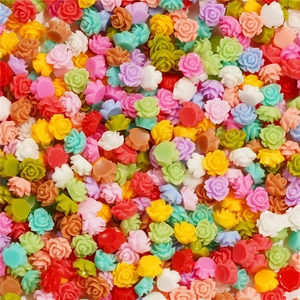 Flores de rosa de resina 6mm de colores para manualidades y decoración de uñas