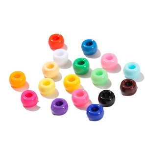 Vibrant assortment of acrylic pony beads with large holes for DIY jewelry making and crafts