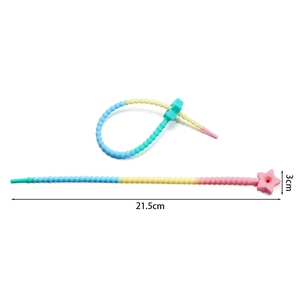 21.5cm gradient star silicone cable tie strap for bags and fashion accessories