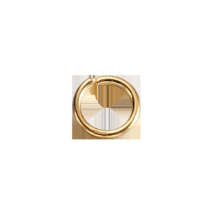 Macro shot of open gold jump ring connector for DIY jewelry making and linking