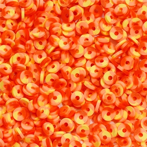 Macro di perle Heishi bicolore arancione e giallo da 6mm per creazione gioielli fai-da-te