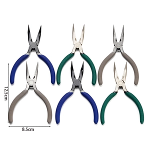 Juego de 6 mini alicates de joyería con alicates de punta de 5 pulgadas y mango antideslizante