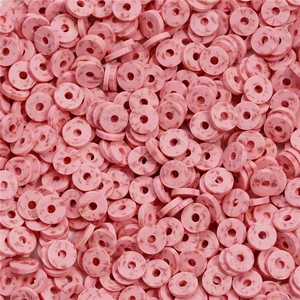 Dettaglio perline in argilla polimerica effetto marmo rosa 6 mm per creazione gioielli