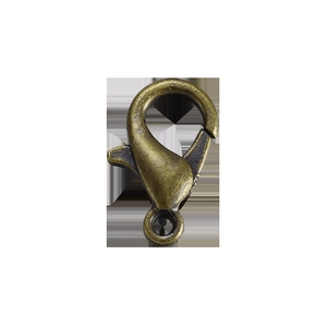Close-up of vintage bronze lobster clasp connectors for DIY jewelry making accessories