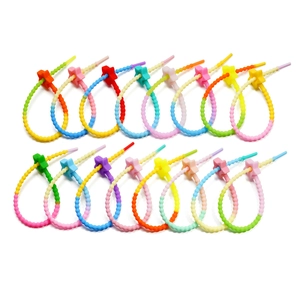 Gradient Silicone Star Cable Tie Multiuse Flexible Data Wire Organizer Cute Macaron Color Bag Charm Toy Hanging Strap Jewelry