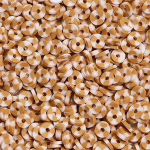 Macro di perle in pasta polimerica da 6mm bianche e beige per la creazione di gioielli