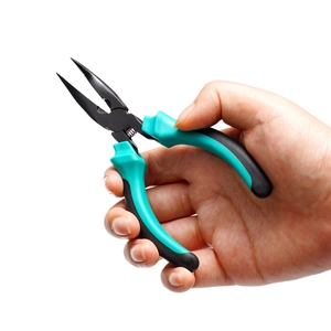 Alicates de punta fina de 5 pulgadas con mango ergonómico y resorte para joyería DIY