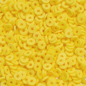 Macro de perles intercalaires en argile polymère jaune vif 6mm pour bijoux DIY