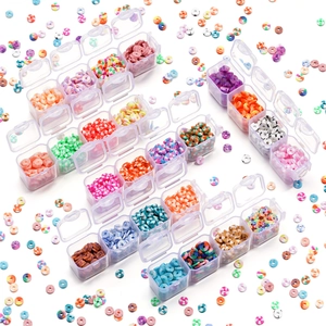 Perline Heishi in Pasta Polimerica Multicolore Bohémien Perline Distanziatrici a Disco Tondo Piatto per Fai da Te Braccialetti Collane Gioielli