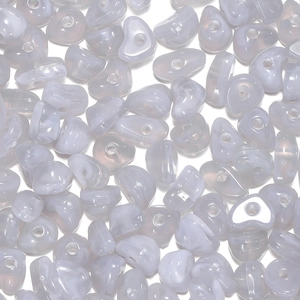 Macro shot of 5-8mm light blue acrylic faux stone beads for DIY jewelry making
