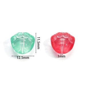 Perline zampa di gatto per gioielli fai-da-te, 12,5mm x 11,5mm, resina trasparente lucida