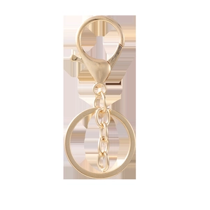 Kit porte-clés doré poli avec fermoir mousqueton et chaîne pour création de bijoux