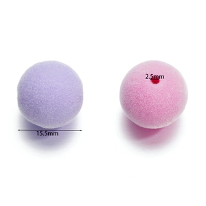 Perles floquées macaron 15,5 mm avec trou de 2,5 mm pour bijoux DIY et accessoires