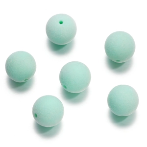 Détails de perles rondes floquées vert menthe avec trou de 2,5 mm pour création de bijoux