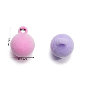 Pendentifs perles floqués macaron avec trou 3mm pour création de bijoux 20x15,5mm