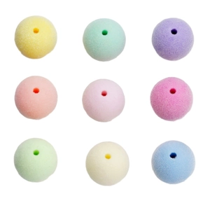Neuf perles rondes floquées macaron avec trous de 2,5 mm pour bijoux DIY et artisanat