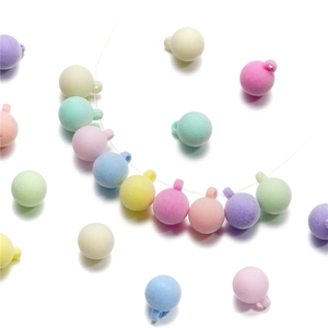 Perles floquées macaron avec trou de 3mm pour chaînes de téléphone DIY et bijoux