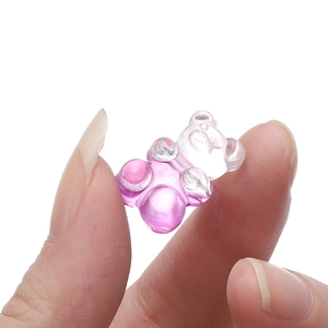 Set di 5 perle a forma di orsetto in acrilico sfumato viola per collane e fai da te